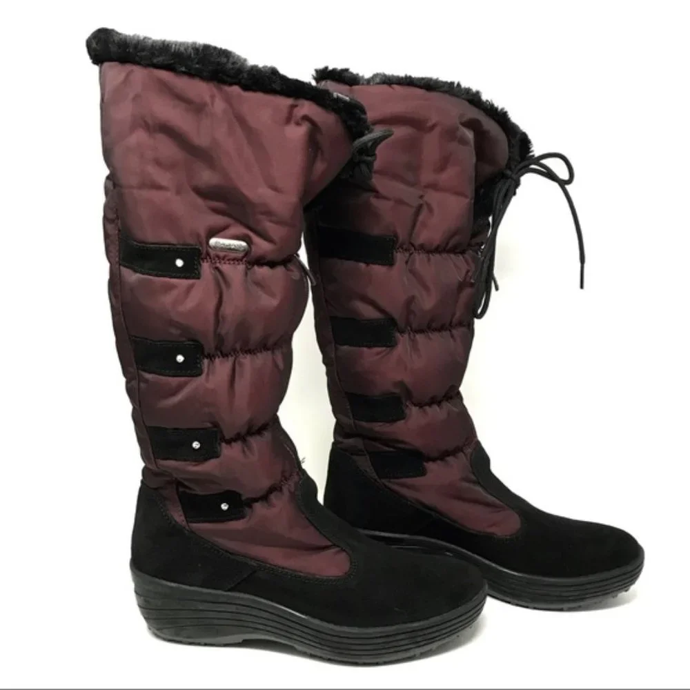 PAJAR Canada New BOOTS Fur Trim Wedge Front Zip Waterproof Winter Women's 10